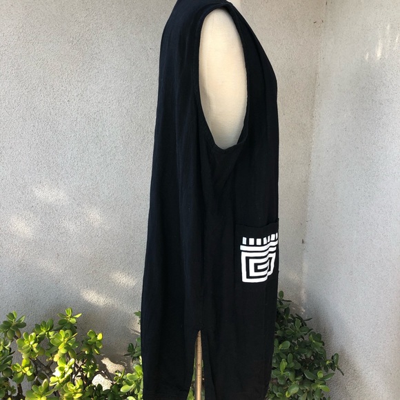 Simply Southwest long boho vest black white Small - Picture 5 of 7